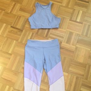 Outdoor Voices purple and pink set (M)